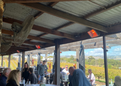 Terrace heating-David Franz winery cellar door use Heliosa 66 infrared heater for their outdoor area