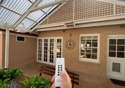 Infrared outdoor heaters with controller
