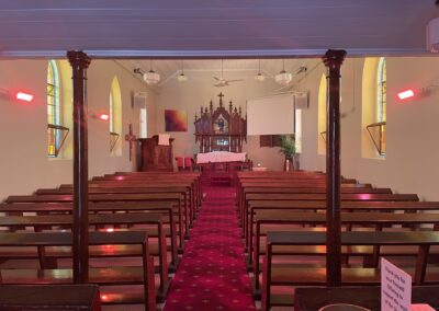 Gnadenfrei Lutheran Church with Heliosa 11 Short wave infrared heaters